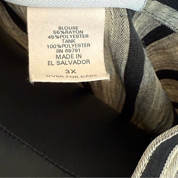 Striped Button Down Shirt - Black and Tan - Picture 3 of 8